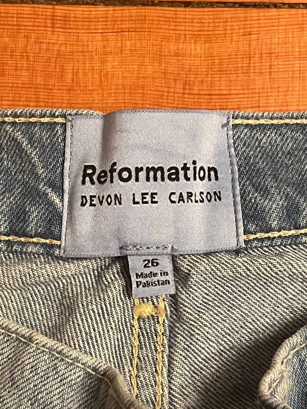 NWT Reformation Kenny Low Rise Bootcut Heart Pocket Jeans in Arroyo Size 26 - Picture 8 of 8